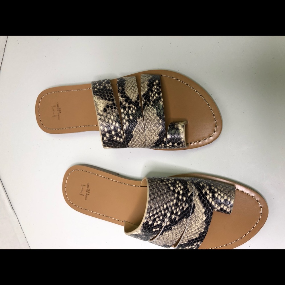 Marc Fisher Leather Snakeskin Print Sandals Size 7 - Picture 6 of 8